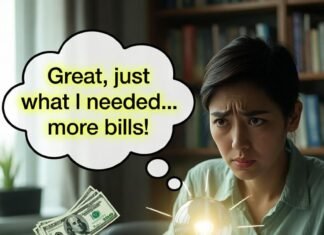 Financial Planning Made Simple: A Beginner’s Guide Cluttered kitchen table with low bank balance and grim reaper cartoon