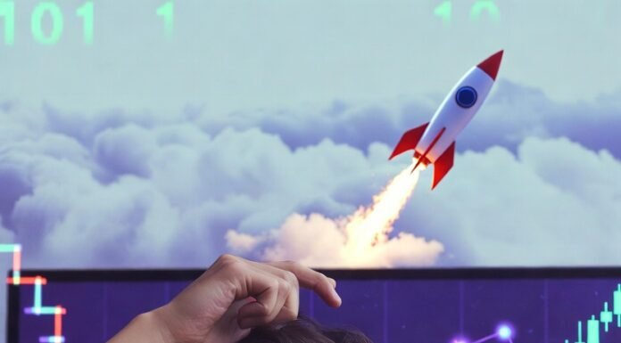 Best AI Stocks to Buy Now for Explosive Growth in 2025 chaotic Wall Street trading floor with glowing holographic AI