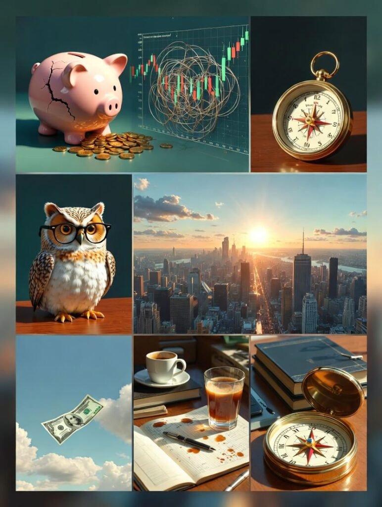 Printed budget sheet with red overspending and coffee stains.