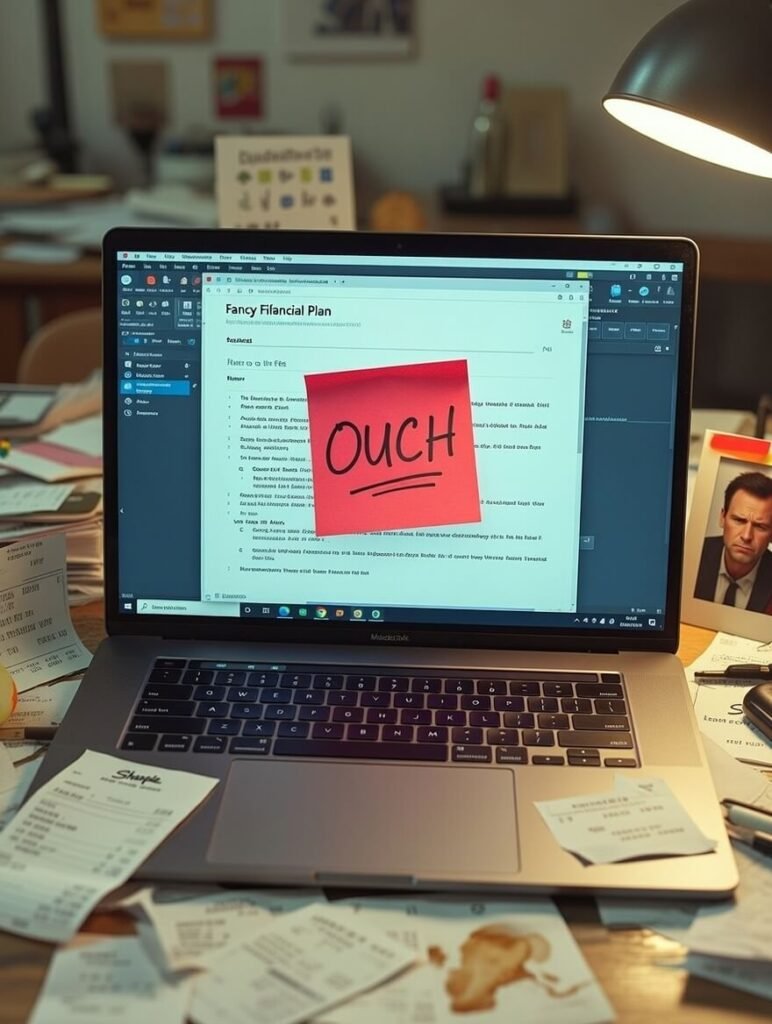 Betterment app showing big loss with panicked text overlay