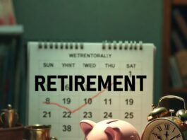 How to Invest for Retirement in Your 20s, 30s, 40s, and Beyond cluttered desk with a piggy bank spilling coins