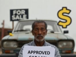 How to Get a Car Loan with Bad Credit (And a Good Rate!) beat-up old car with a "For Sale" sign taped crookedly