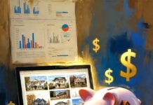 How to Invest in Real Estate Without Buying Property Impressionistic painting of a wallet, REIT charts, and ghost mansions.
