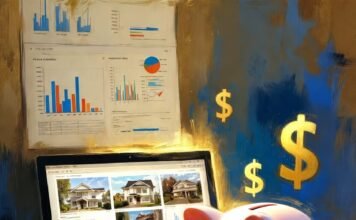How to Invest in Real Estate Without Buying Property Impressionistic painting of a wallet, REIT charts, and ghost mansions.